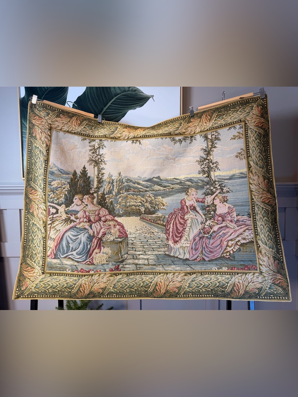 Classic Vintage Park Avenue Tapestry Pictorial Romantic Tapestry Wall Hanging